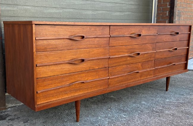 MCM 12-drawer lowboy dresser